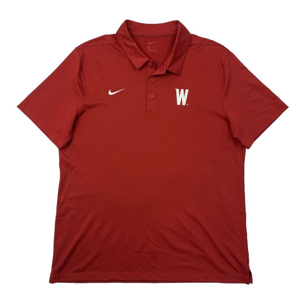 Nike Polo Shirt Mens XL Extra Large Red Short Sleeve Moisture Wick Performance